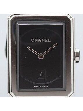 Chanel Movable Boyfriend Neo Tweed Quartz Date Black Dial Watch